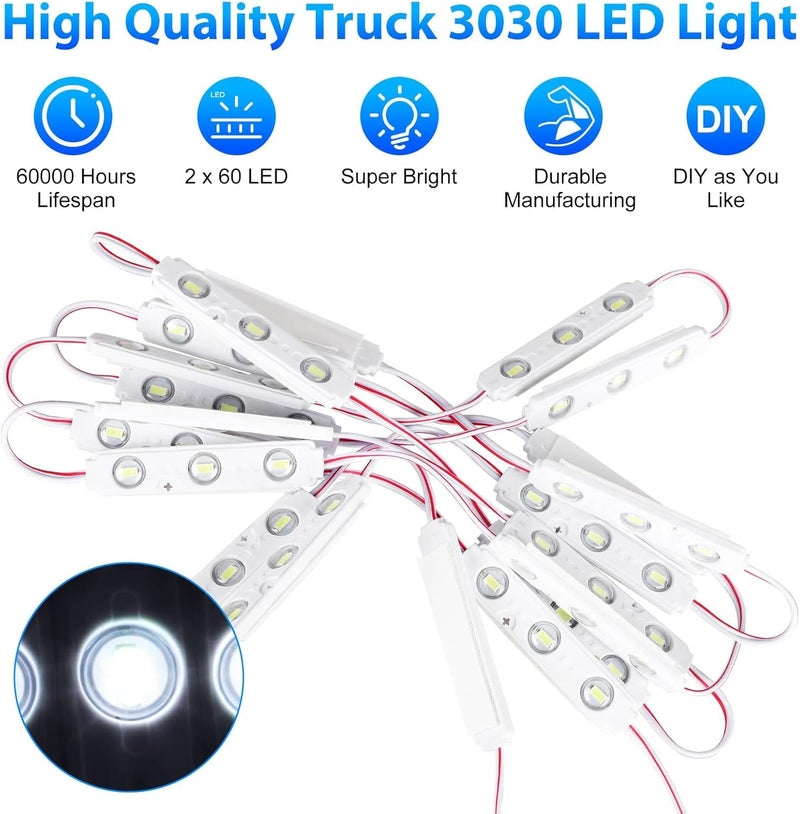 Linkstyle 12V 120 LEDs Van Interior Light Kits, 12V LED Light Strip LED Module Lights Ceiling Lamp for Car Van Truck Auto Vehicle Christmas, 40 Modules - Image 3